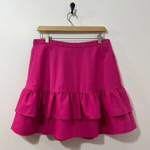 J.Crew NWT Wool Blend Hot Pink Preppy Festive Party Tiered Mini Skirt [size 10]